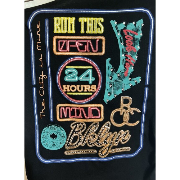 Rocawear Fitted One Shoulder Top urban all over print spell out rhinestone V - Picture 2 of 5